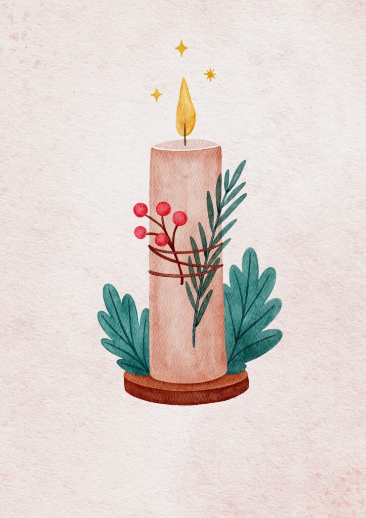 watercolour hope illustrated advent candle poster
